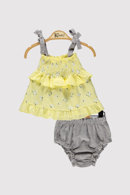 Kız Çocuk Baskılı Takım 6-18M Kumru Bebe 1075-4257 Sarı