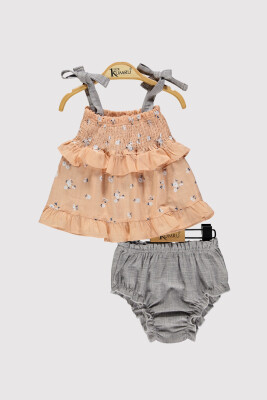 Kız Çocuk Baskılı Takım 6-18M Kumru Bebe 1075-4257 Somon