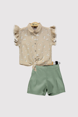 Kız Çocuk Çiçek Baskılı Takım 2-5Y Kumru Bebe 1075-4252 Bej