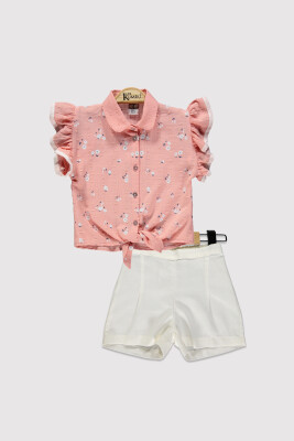 Kız Çocuk Çiçek Baskılı Takım 2-5Y Kumru Bebe 1075-4252 Somon