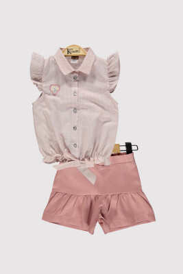 Kız Çocuk Kalp Nakışlı Takım 2-5Y Kumru Bebe 1075-4382 Gül Kurusu