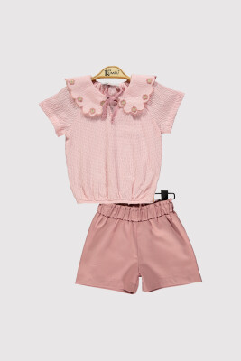Kız Çocuk Lazer Yaka Nakışlı Takım 2-5Y Kumru Bebe 1075-4276 - Kumru Bebe