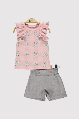 Kız Çocuk Şortlu Takım 2-5Y Kumru Bebe 1075-4253 Pembe