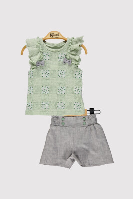 Kız Çocuk Şortlu Takım 2-5Y Kumru Bebe 1075-4253 Mint yeşili