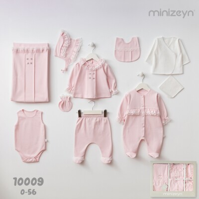Toptan Bebek 10'lu Yeni doğan Takım 0-3M Minizeyn 2014-10009 - Minizeyn