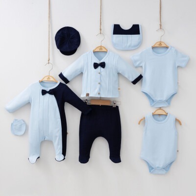 Toptan Bebek 8'li Yenidoğan Takım 0-3M Minizeyn 2014-2002 Lacivert