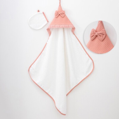 Toptan Bebek Havlu 80*90 Minizeyn 2014-1002 Gül Kurusu