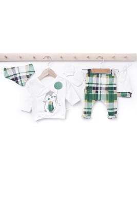 Toptan Erkek Bebek 5'li Yenidoğan Takım 0-3M Minizeyn 2014-7042 - Minizeyn