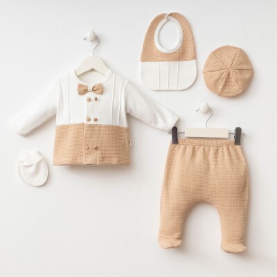 Toptan Erkek Bebek 5'li Yenidoğan Takım 0-3M Minizeyn 2014-7073 - Minizeyn
