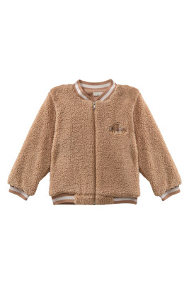 Toptan Erkek Bebek Nakış Detaylı Peluş Mont 6-48M Mininio 2062-252M1ARB22 - Mininio