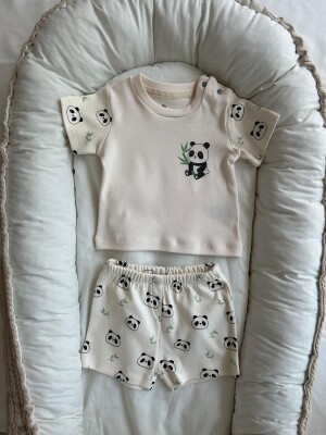 Toptan Erkek Bebek Yazlık 2'Li %100 Pamuk Takım 3-18M Bubbles 2040-090 - Bubbles