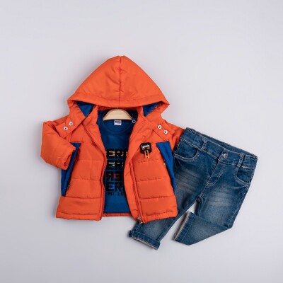 Toptan Erkek Çocuk 3'lü Mont Sweat ve Kot Pantolon Takım 6-24M Bubbly 2035-2053 - Bubbly (1)