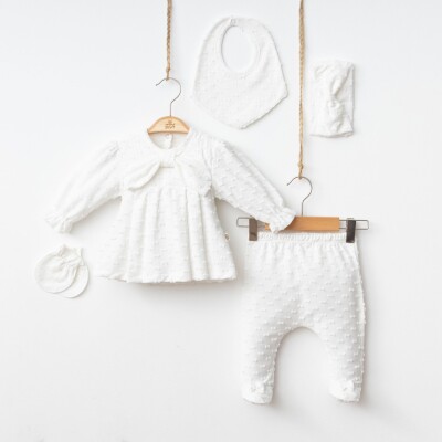 Toptan Kız Bebek 5'li Zıbın Seti 0-3M Minizeyn 2014-7065 - Minizeyn (1)
