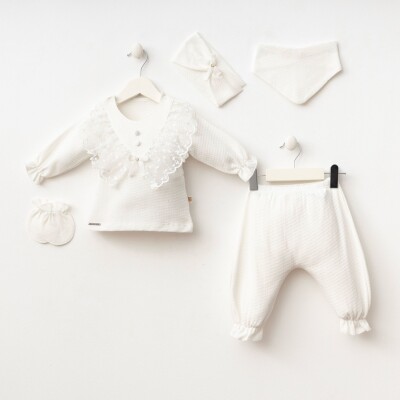 Toptan Kız Bebek Yenidoğan 5'li Takım 0-1M Minizeyn 2014-7076 - Minizeyn