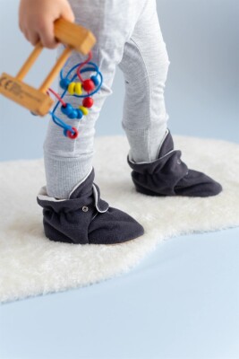 Toptan Unisex Bebek Kaydırmaz Patik 16-25 EU Firststep 2058-F-850 Antrasit