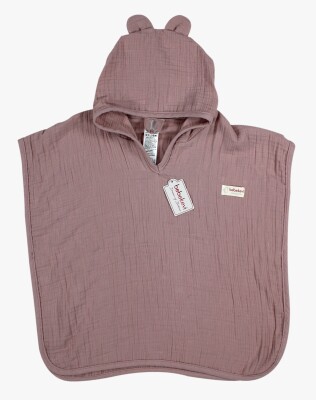 Toptan Unisex Bebek Müslin Pelerin 0-36M Bebek Evi 1045-BEVİ 1410 Gül Kurusu