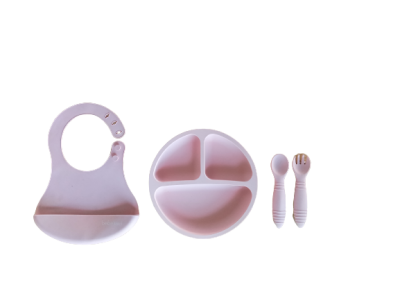 Unisex Baby Food Set with Luxury Slicone 6-36M Bebek Evi 1045-BEVİ 1231 Pink