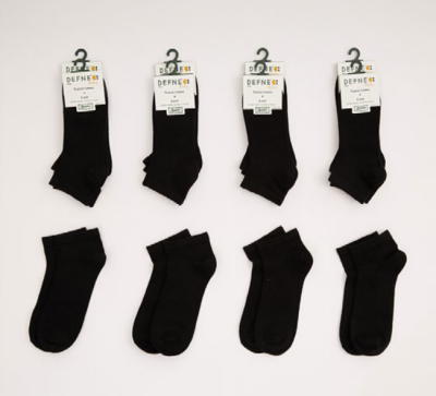 Wholesale 12-Piece Boys Bamboo Socks Defne 1064-DFNÇ-1PE005-23(11-12) Black