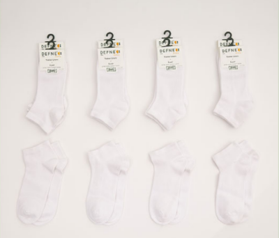 Wholesale Wholesale 12-Piece Kids Socks 1064-DFNÇ-1PU002-23(11-12)Defne 1064-DFNÇ-1PU002-23(11-12) White