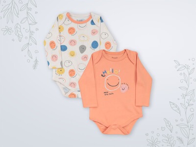 Wholesale 2-Piece Baby Boys Onesies Set 3-18M Miniworld 1003-18109 Oranj 
