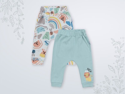 Wholesale 2-Piece Baby Boys Pants 3-18M Miniworld 1003-16444 Light Blue
