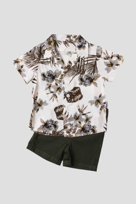Wholesale 2-Piece Baby Boys Shirt and Shorts Set 6-24M Kidexs 1026-65103 Gray