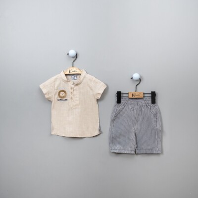 Wholesale 2-Piece Baby Boys Shirt Set with Shorts 6-18M Kumru Bebe 1075-3825 - Kumru Bebe (1)