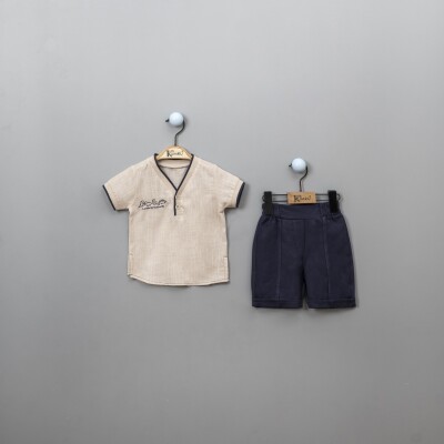 Wholesale 2-Piece Baby Boys Shirt with Shorts 6-18M Kumru Bebe 1075-3856 - Kumru Bebe (1)