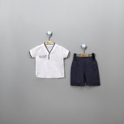 Wholesale 2-Piece Baby Boys Shirt with Shorts 6-18M Kumru Bebe 1075-3856 White