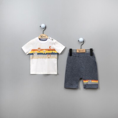 Wholesale 2-Piece Baby Boys T-shirt Set with Shorts 6-18M Kumru Bebe 1075-3839 - Kumru Bebe (1)