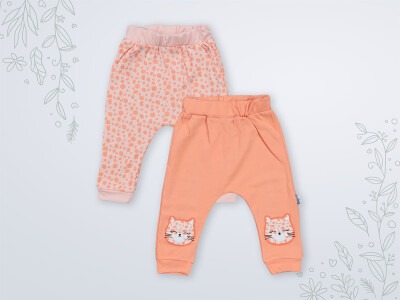 Wholesale 2-Piece Baby Girls Pants Set 3-18M Miniworld 1003-16462 Soft Coral