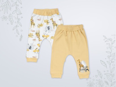 Wholesale 2-Piece Baby Girls Pants Set 3-18M Miniworld 1003-18119 Mustard