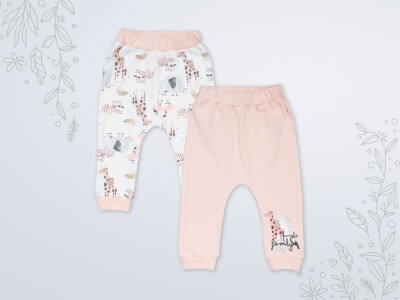 Wholesale 2-Piece Baby Girls Pants Set 3-18M Miniworld 1003-18119 Soft Salmon