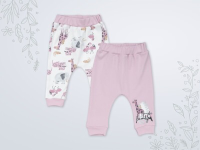 Wholesale 2-Piece Baby Girls Pants Set 3-18M Miniworld 1003-18119 Soft Lilac
