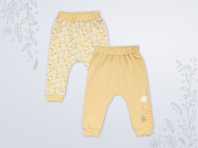 Wholesale 2-Piece Baby Girls Pants Set 3-18M Miniworld 1003-18127 Mustard