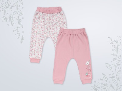 Wholesale 2-Piece Baby Girls Pants Set 3-18M Miniworld 1003-18127 Dusty Rose