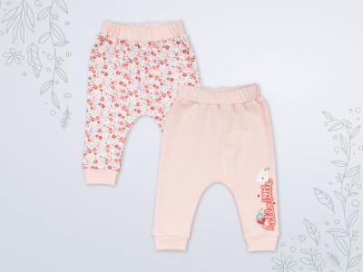 Wholesale 2-Piece Baby Girls Pants Set 3-18M Miniworld 1003-18127 Soft Salmon