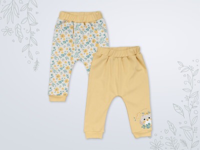 Wholesale 2-Piece Baby Girls Pants Set 3-18M Miniworld 1003-18135 Mustard