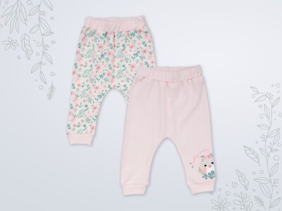 Wholesale 2-Piece Baby Girls Pants Set 3-18M Miniworld 1003-18135 Powder Pink