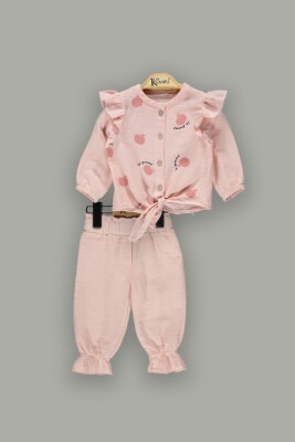 Wholesale 2-Piece Baby Girls Pants Sets with Shirt 6-18M Kumru Bebe 1075-3865 Pink