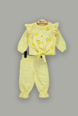 Wholesale 2-Piece Baby Girls Pants Sets with Shirt 6-18M Kumru Bebe 1075-3865 Yellow