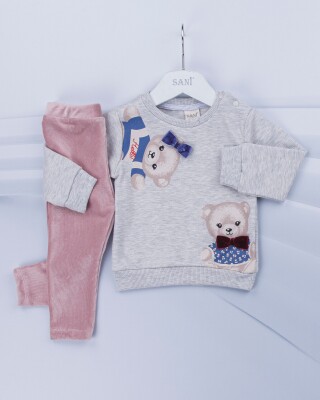 Wholesale 2-Piece Baby Girls Set with Sweat and Pants 9-24M Sani 1068-6918 - Sani (1)