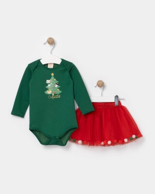 Wholesale 2-Piece Baby Girls Skirt and Bodysuit 6-18M Bupper Kids 1053-23976 Green