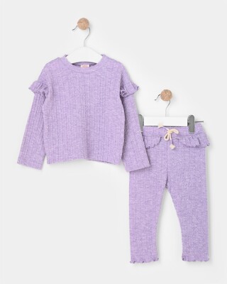 Wholesale 2-Piece Baby Girls Sweater Set with Leggings 9-24M Bupper Kids 1053-23142 Lilac