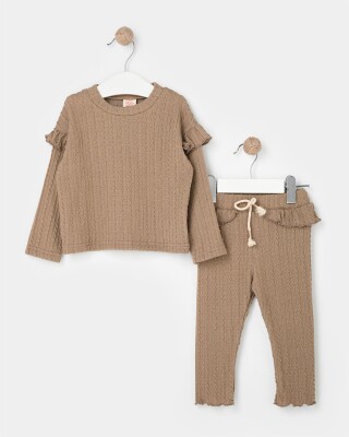 Wholesale 2-Piece Baby Girls Sweater Set with Leggings 9-24M Bupper Kids 1053-23142 Light Brown 