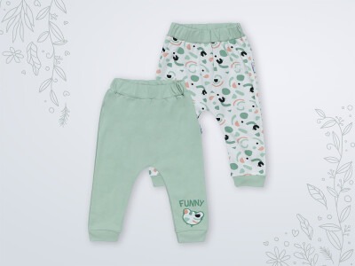 Wholesale 2-Piece Baby Pants 3-18M Miniworld 1003-16456 Green almond2