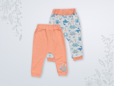 Wholesale 2-Piece Baby Pants Set 3-18M Miniworld 1003-16447 Soft Coral
