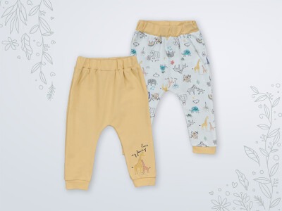 Wholesale 2-Piece Baby Pants Set 3-18M Miniworld 1003-16453 Mustard