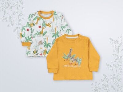 Wholesale 2-Piece Baby Sweatshirt 3-18M Miniworld 1003-16961 Dark Mustard