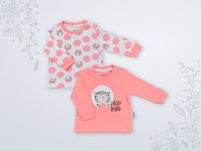 Wholesale 2-Piece Baby Sweatshirt Set 3-18M Miniworld 1003-16467 Fuschia
